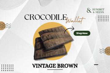 Crocodile Wallet Vintage Brown