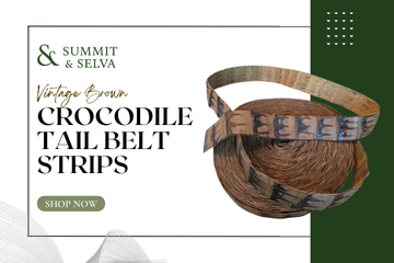 Vintage Brown Crocodile Tail Belt Strips