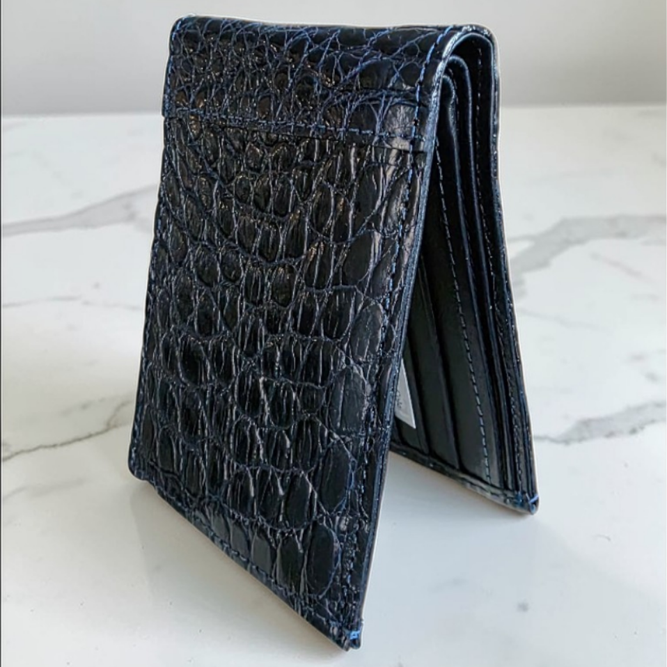 Crocodile Wallet – Blue (Dual Panel)