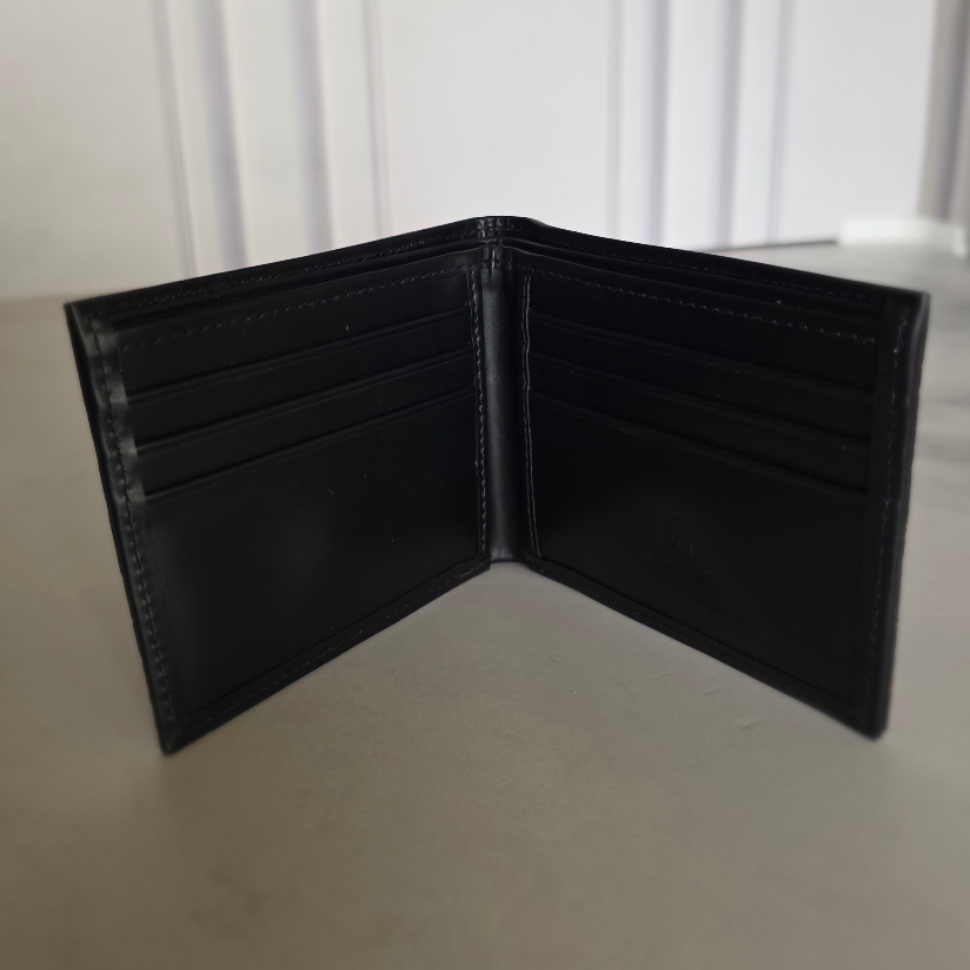 Crocodile Wallet – Gloss Black (Dual Panel)
