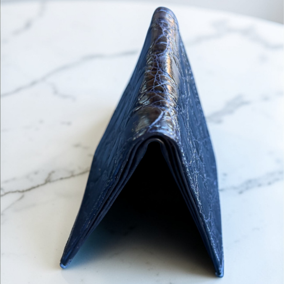 Crocodile Wallet – Blue (Single Panel)