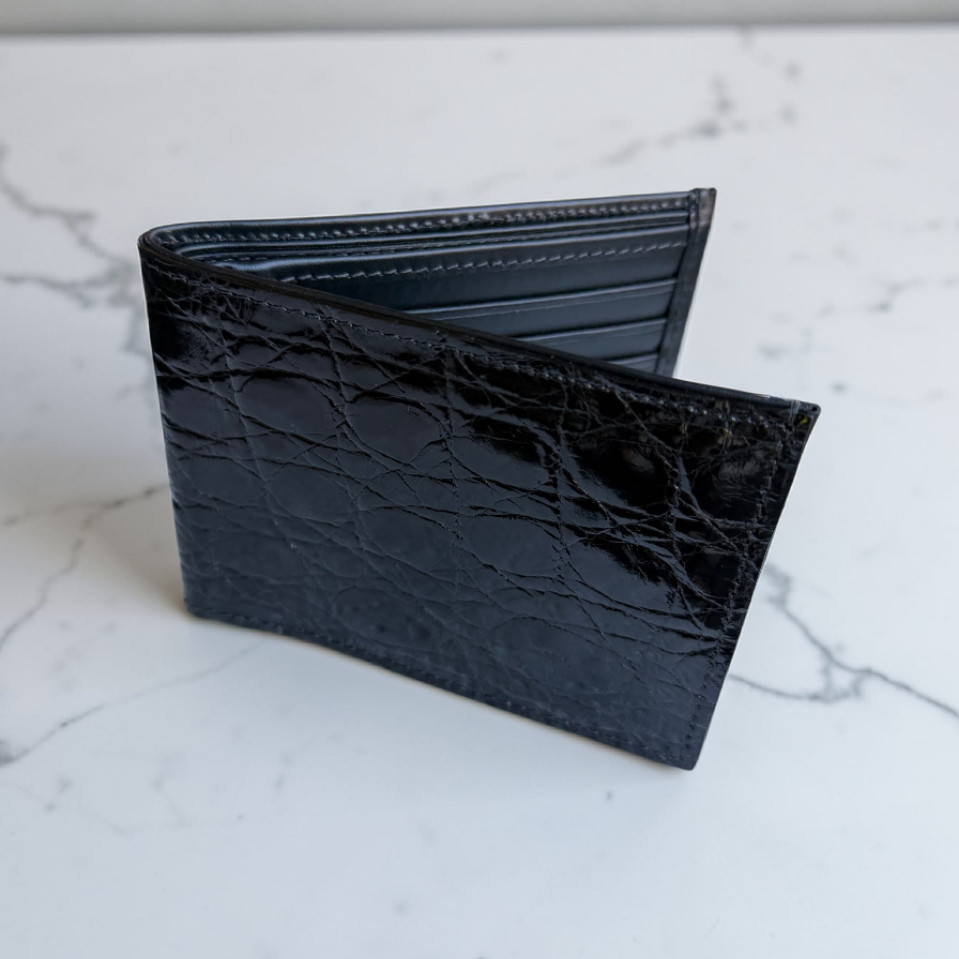 Crocodile Wallet – Black (Single Panel)