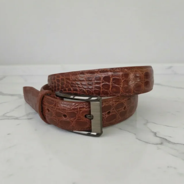 Gloss Champagne Crocodile Belt